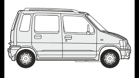 How To Draw A Suzuki Wagon R Как нарисовать Suzuki Wagon R Youtube