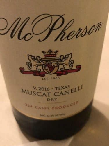 Mcpherson Cellars Muscat Canelli Dry Vivino Us