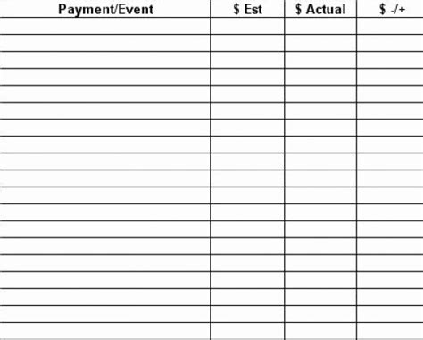 Blank 10 Column Worksheet Template