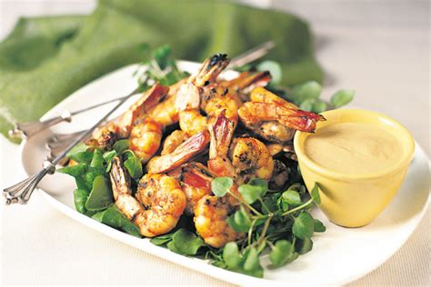 Spiced Barbecued Prawns With Mustard Dipping Sauce - Australian ...