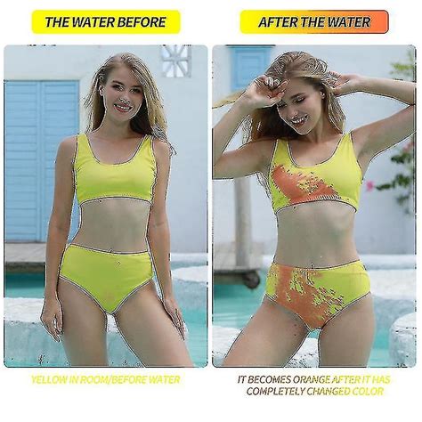 New Sexy Color Changing Bikini Set Color Strip Temperature Water