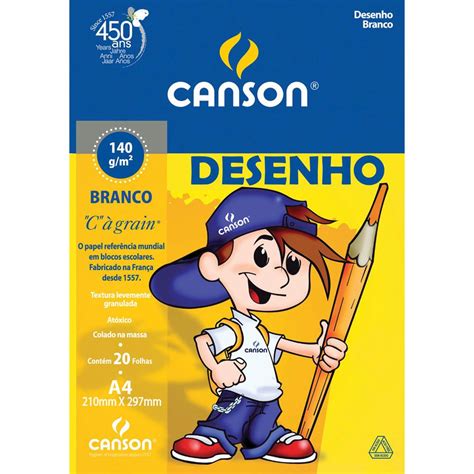 Bloco De Desenho A4 Branco 20 Folhas 1 UN Canson Shopee Brasil