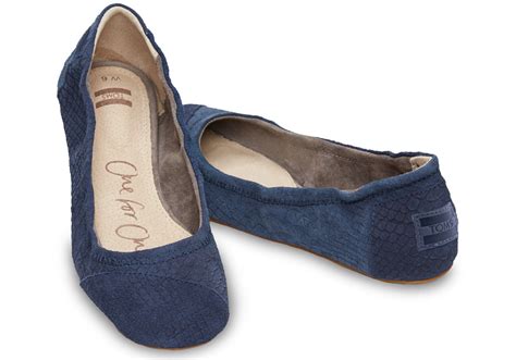 Lyst - Toms Blue Suede Snake Women's Ballet Flat in Blue