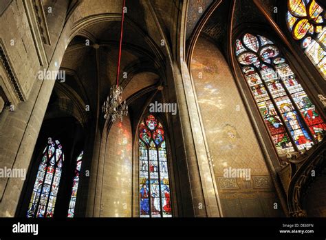 Stained Glass Window In The Cathedral Sainte Marie Masterpiece By The Master Glazier Arnaud De