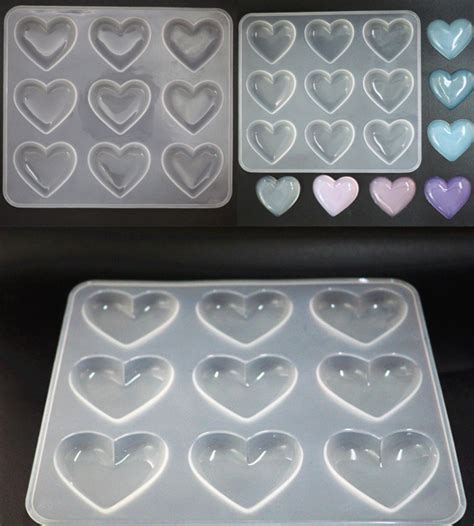 Heart Shape Silicone Mold For Pendant Diy Transparent Resin Etsy