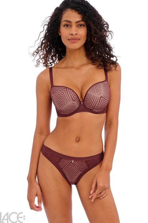 Freya Lingerie Tailored Push Up BH E J Cup DARK CHERRY Lace De