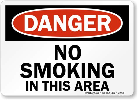 Do Not Smoke In This Area No Smoking In This Area Signs