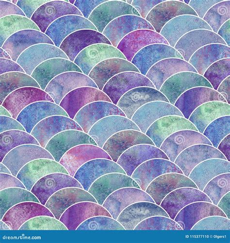 Fish Scale Wave Japanese Seamless Pattern Stock Illustration