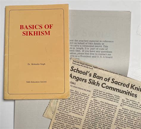 Basics of Sikhism by Singh, Mohinder: (1989) Manuscript / Paper