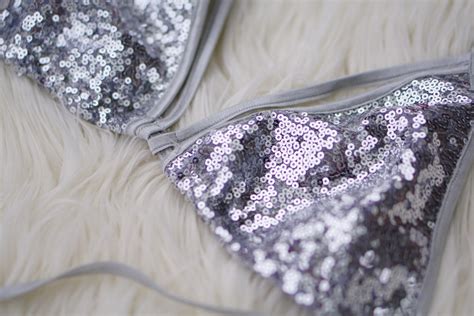 Sequin Strappy Silver Bikini Made To Order Unique Sexy Bathing Suit Etsy
