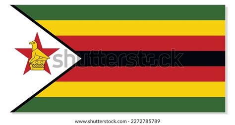 Flag Zimbabwe National Symbol Official Colors Stock Vector (Royalty ...