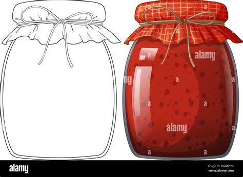 Vector Drawing Of A Full And Empty Jam Jar Stock Vector Image And Art Alamy