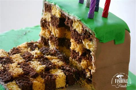 Checkered Birthday Cake – Dirt Block Minecraft Cake – Finding Feasts