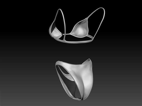 D Model Female Bikini VR AR Low Poly CGTrader