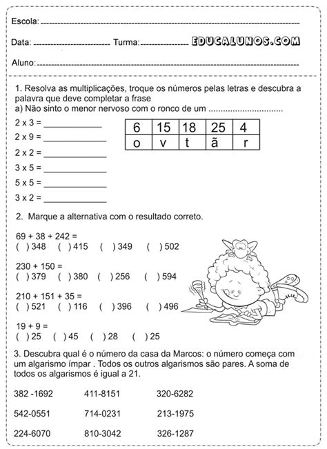 Atividade 2 Serie - Atividades matemática para 2° série imprimir
