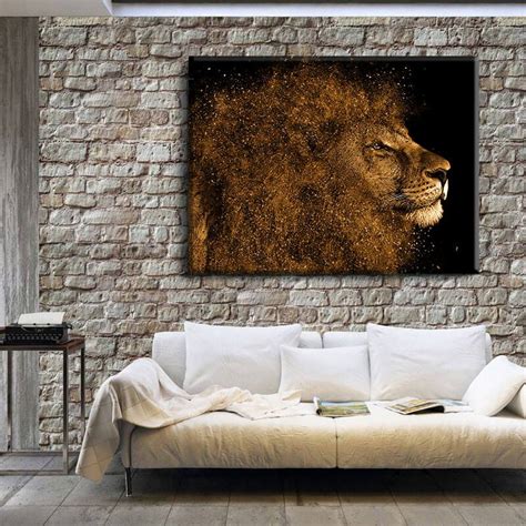 Lion Splash Art | Animals Canvas Wall Art Print | Canvas4wall – C4