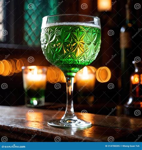 Absinthe, Exotic Liquer Alcoholic Liquor Drink in Bar Pub Stock