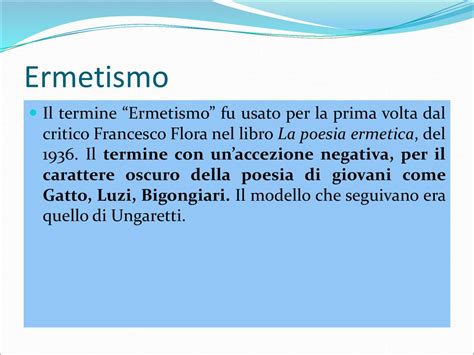 Ermetismo Il Termine Ermetismo Fu Usato Per La Prima Volta Dal