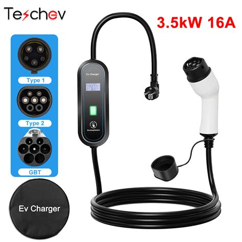 Teschev Chargeur EV Portable Pour V Hicules Lectriques C Ble De Charge