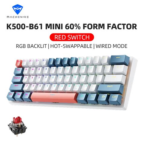 Machenike K500-B61 мини-клавиатура механическая проводная RGB | AliExpress