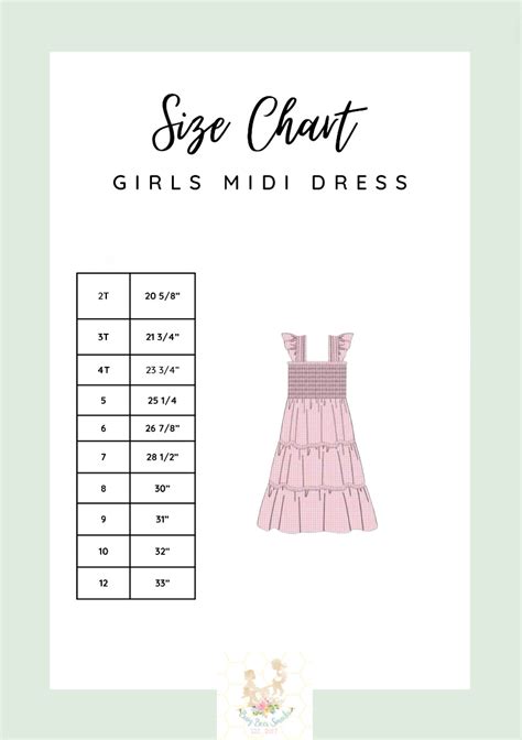 Girls Midi Dress Size Chart – Busy Bee Smocks!