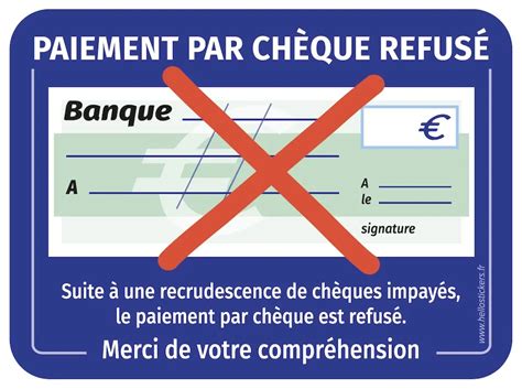 Paiement par cheque refusé sticker autocollant ref 290620 happystickers