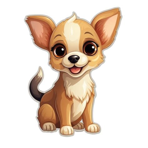 Premium AI Image | A cartoon chihuahua dog sitting on a white ...