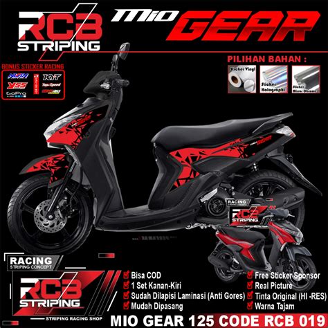 Jual Stiker Variasi Mio Gear 125 Sticker Striping Motor Mio Gear 125