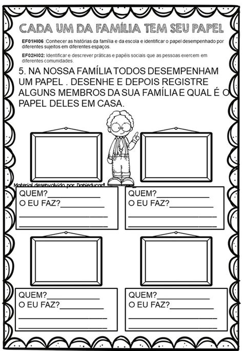 Atividades Sobre Fam Lia Para Imprimir Educa O Infantil E