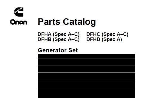 Cummins Onan Dfha Dfhc Dfhb Dfhd Generator Set Parts Manual