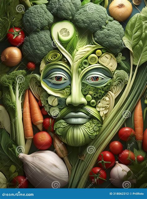 Vegetables Face Stock Illustration Illustration Of Variation 318062312