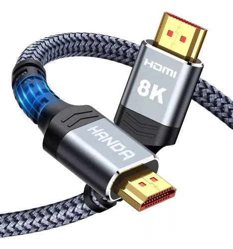 Cabo HDMI 8k 60hz 2 metros 4k 120hz V2 1 Oro 48gbps Premium Alumínio