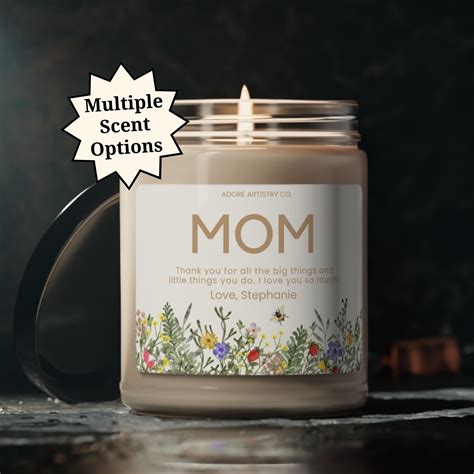 Personalized Mom Candle Mothers Day T From Son Daughter Thank You