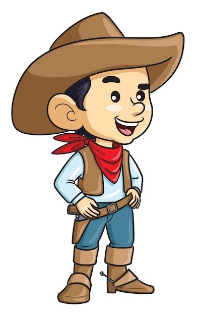 Little Cowboy Cartoon Kid