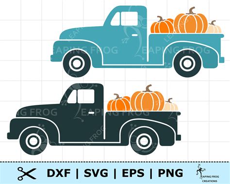 Retro Pickup Truck With Pumpkins Svg Halloween Truck Svg Etsy