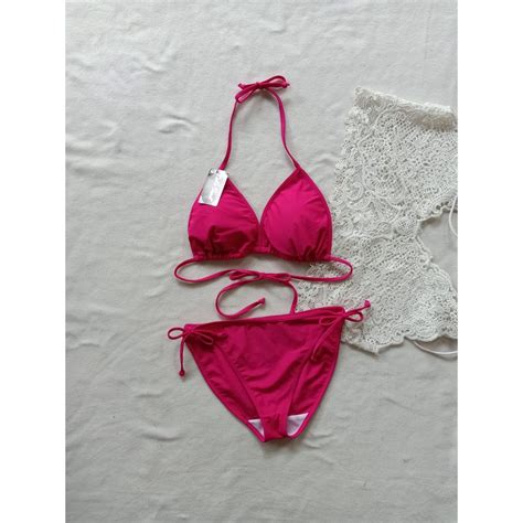 Jual Bikini Pantai Segitiga With Foam Bk R Xo Pink Fanta Bikini