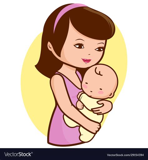 Mother Holding Her Baby Royalty Free Vector Image