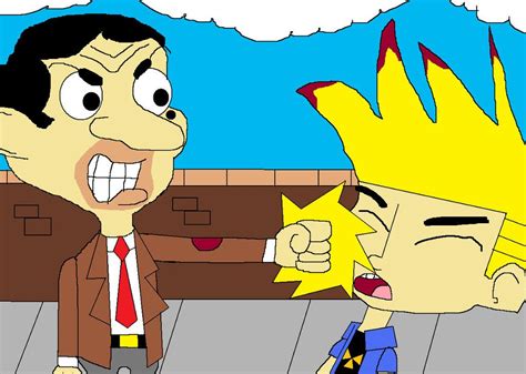 Mr. Bean gets really angry with Johnny Test and punches him after he ...