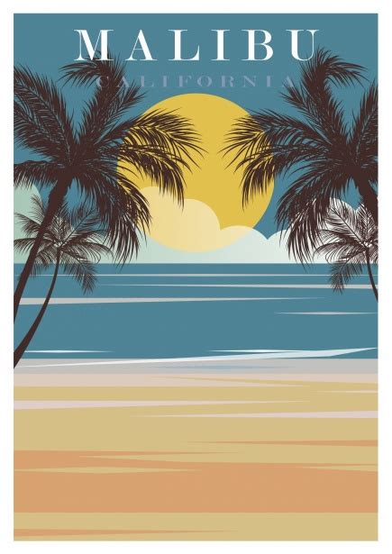 Malibu California Travel Poster Free Stock Photo Public Domain Pictures