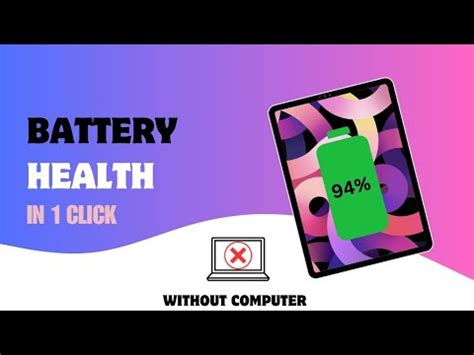 How To Check Ipad Battery Health Without Computer Ipados Youtube