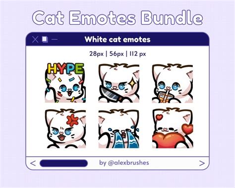 Cute White Cat Emotes White Cat Blue Eyes Emotes Cute Twitch Emotes