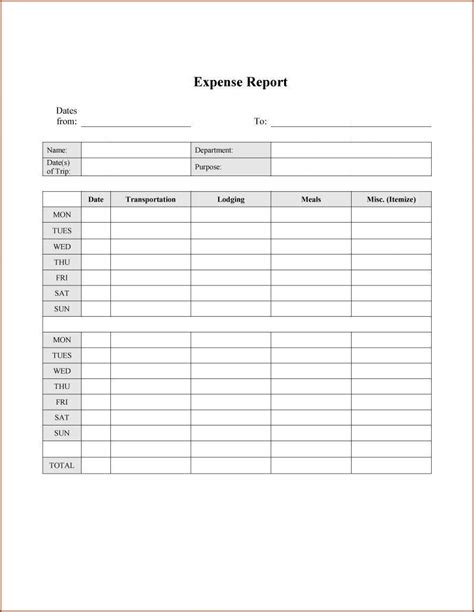 Monthly Business Expense Report Template Excel - Template 1 : Resume ...