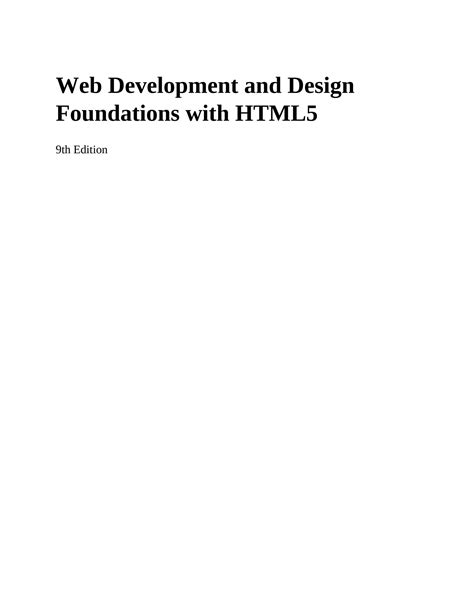 Solution Web Development And Design Foundations With Html Terry Felke