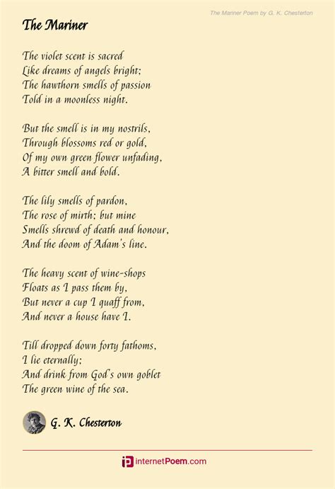 The Mariner Poem by G. K. Chesterton