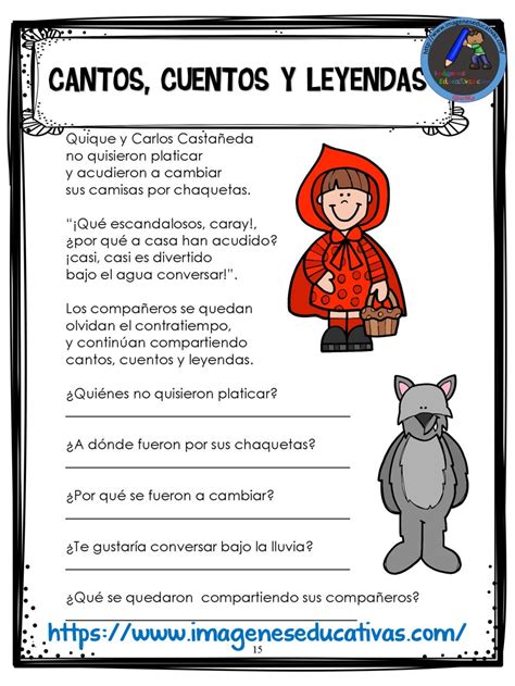 Cuaderno comprensión lectora 15 Imagenes Educativas