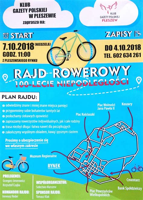 Kluby Gazety Polskiej Pleszew Zaproszenie Na Rajd Rowerowy Lecie