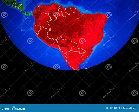 South America from Space on Earth Stock Illustration - Illustration of ...