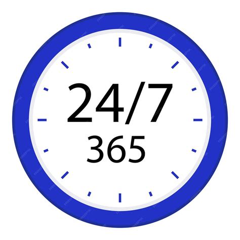 Premium Vector | 24 7 365 clock