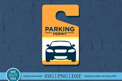 Parking pass svg- a parking permit tag template for crafters (559379 ...