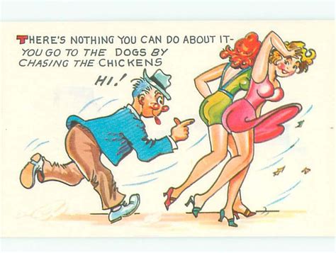 Pre 1980 Risque Comic MAN Follows Sexy Girls With Dresses Blowing UP